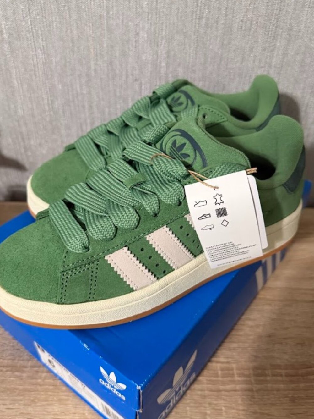 Adidas Campus 00s Green Suede Sneakers Men’s Size 6 Gum Sole Classic - Picture 2 of 8